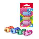 ТОЧИЛКА ПЛАСТ. ERICHKRAUSE JOY®, НАБОР 3ШТ, НА 1 ОТВЕРСТИЕ, В БЛИСТЕРЕ, АССОРТИ /36/288/