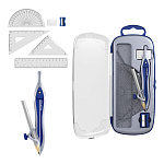 чертежный набор 07 пред, erichkrause classic, синий, пенал, дисплей /12/144/