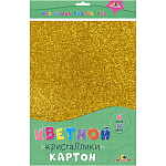 КАРТОН ЦВЕТНОЙ 04 Л, 04 ЦВ. КРИСТАЛИКИ, С ПАЙЕТКАМИ /50/200/