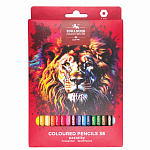 КАРАНДАШИ ЦВ. 36 ШТ. KOH-I-NOOR. RED LION, ШЕСТИГРАН. 2,8 ММ, НАТУР. ДЕРЕВО /