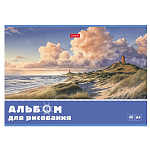 АЛЬБОМ Д/РИС. 40 Л. А4, ХАТБЕР. СВЕТЛЫЕ ГОРИЗОНТЫ, МЕЛ. ОБЛ. ТИСН. НА СКОБЕ /5/25/