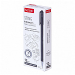 РУЧКА ШАР. ХАТБЕР STING, 0,5 ММ, ТРЕХГРАН. ИГОЛЬЧАТЫЙ, ЧЕРНИЛА МАСЛ. SOFT INK, ЧЕРНЫЙ /12/144/