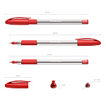 РУЧКА ШАР. ERICHKRAUSE U-109 CLASSIC STICK&GRIP 1.0 ULTRA GLIDE TECHNOLOGY, КРАСНЫЙ /12/144/1728/