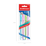 Набор из 4 ручек шариковых ErichKrause R-301 Stick&Grip Spring 0.7, цвет чернил синий (в пакете)