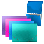 Папка-картотека пластиковая ErichKrause Diamond Vivid, с 7 отделениями, A4, ассорти (в пакете по 4 шт.)