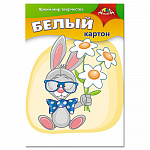 КАРТОН БЕЛЫЙ А4, 05 Л, БЕЛЫЕ РОМАШКИ, НЕМЕЛ. ПЭТ /90/