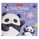 ПЛАСТИЛИН 12 ЦВ, 180 ГР, ХАТБЕР. ПЛЮШЕВЫЕ ПАНДЫ, СО СТЕКОМ /10/