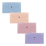 КОНВЕРТ ПЛАСТ. НА КНОПКЕ, С6, ЕRICHКRAUSE SOFT MANGA, 0.18 ММ, НЕПРОЗР. АССОРТИ /12/324/ РФ