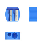 ТОЧИЛКА ПЛАСТ. ERICHKRAUSE MULTI, 2 ОТВЕРСТИЯ, АССОРТИ /24/144/1440/