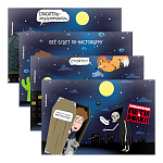 Папка-конверт на кнопке пластиковая ErichKrause Приключения Пети и Волка, A4, ассорти (в пакете по 12 шт.)