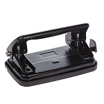 ДЫРОКОЛ ДО 12 Л. ХАТБЕР RECORD, МЕТАЛЛ. С  ЛИНЕЙКОЙ, ЧЕРНЫЙ /12/