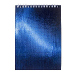 БЛОКНОТ 80 Л, А5, КЛ, ХАТБЕР. METALLIC, БУМВИНИЛ, СИНИЙ, НА ГРЕБНЕ /4/56/