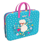 ПАПКА НА МОЛНИИ, А4+, ERICH KRAUSE® FLOWER СHEEP, ТЕКСТИЛЬ, С РУЧКАМИ, БИРЮЗОВЫЙ /4/24/РФ