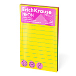 БЛОК Д/ЗАПИСИ 75*125 ММ, 100Л. ERICHKRAUSE NEON, ЛИНИЯ, БУМАГА, АССОРТИ /12/192/