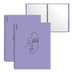 Папка файловая пластиковая на спирали ErichKrause Manga Faces, с 20 прозрачными карманами, A4, фиолетовый, ассорти (в пакете по 4 шт.)