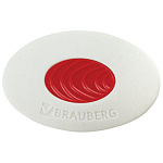 ЛАСТИК BRAUBERG OVAL PRO, 40*26*8, ОВАЛ, КРАСНЫЙ ПЛАСТ. ДЕРЖАТЕЛЬ /36/