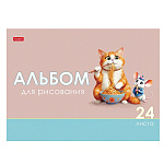 АЛЬБОМ Д/РИС. 24 Л. А4, ХАТБЕР. КОТ И МЫШЬ, ВЫБ. ЛАК, НА СКОБЕ /11/55/ 