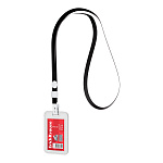 БЕЙДЖ ВЕРТИКАЛЬНЫЙ 54*85ММ, ERICHKRAUSE КНИЖКА, ПРОЗР. ЛЕНТА ЧЕРНАЯ, ПАКЕТ /5/50/600/