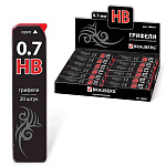 ГРИФЕЛЬ ДЛЯ АВТ. КАРАНДАША, 0,7 ММ, HB, 20 ШТ, BRAUBERG BLACK JACK HI-POLYMER /36/