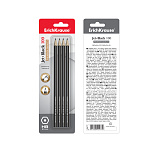 Чернографитный шестигранный карандаш ErichKrause® Jet Black 100 HB (в блистере по 4 шт.)