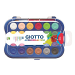 КРАСКИ АКВ. 24 ЦВ. GIOTTO WATERCOLORS MINI, СУХИЕ, В ТАБЛЕТКАХ, 23 ММ /