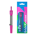 ЦИРКУЛЬ ERICHKRAUSE NEON, МЕТАЛЛ. 120 ММ, РОЗОВЫЙ, ФЛОУПАК /24/288/