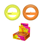 ТРАНСПОРТИР 12 СМ, 360 ГРАДУСОВ, ERICHKRAUSE NEON, ПРОЗРАЧНЫЙ /20/240/ РФ