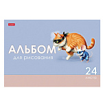 АЛЬБОМ Д/РИС. 24 Л. А4, ХАТБЕР. КОТ И МЫШЬ, ВЫБ. ЛАК, НА СКОБЕ /11/55/ 