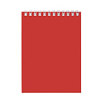 БЛОКНОТ 40 Л, А6, КЛ. ХАТБЕР. SOLOMATTE. КРАСНЫЙ ШЕЛК, МЕЛ. ОБЛ. ЛАМ. SOFT-TOUCH, НА ГРЕБНЕ /6/96/