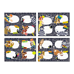 Наклейки на тетрадь ErichKrause Простоквашино, 4 листа, в пакете с европодвесом