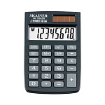 КАЛЬКУЛЯТОР 08 РАЗР. SKAINER SK-108XBK, КАРМАННЫЙ{AC1102/1109/SLD200}, ЧЕРНЫЙ /50/