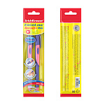 Набор из 2 ручек шариковых ErichKrause ErgoLine® Kids Stick&Grip Neon 0.5, Super Glide Technology, цвет чернил синий, розов грип (в пакете)