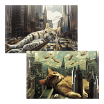 КОНВЕРТ ПЛАСТ. НА КНОПКЕ, A4, ERICHKRAUSE BIG CITY CATS, 0.16 ММ, АССОРТИ /12/240/