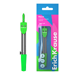 ЦИРКУЛЬ ERICHKRAUSE NEON, МЕТАЛЛ. 120 ММ, ЗЕЛЕНЫЙ, ФЛОУПАК /24/288/