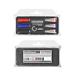 МАРКЕР ДЛЯ ДОСКИ ЕRICHКRAUSE W500, НАБОР 3 ЦВ. С ГУБКОЙ /12/