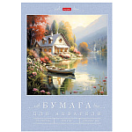 ПАПКА ДЛЯ АКВАРЕЛИ А4, 20 Л, ХАТБЕР. ДОМ У ОЗЕРА, ТИСНЕНИЕ /13/