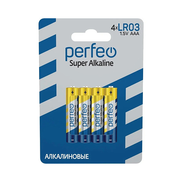 БАТАРЕЙКА PERFEO LR03 4BL СУПЕР ЩЕЛОЧНОЙ /120/960/