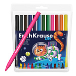 ФЛОМАСТЕРЫ НАБ. 12 ЦВ. ERICHKRAUSE KIDS SPACE ANIMALS SUPER TIP ULTRA WASHABLE, ФУТЛЯР, Е/П /12/144/