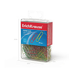 Скрепки металлические с виниловым покрытием ErichKrause Classic, 28мм, ассорти (в пластиковой коробке по 200 шт.)