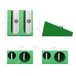ТОЧИЛКА МЕТАЛ. ERICHKRAUSE FERRO COLOR PLUS, 2 ОТВЕРСТИЯ, ПРЯМОУГ. АССОРТИ /20/120/1200/