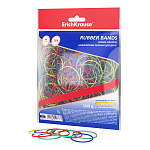 Канцелярские резинки для денег ErichKrause диаметр 40 мм/длина 60 мм, ассорти (в zip-пакете с европодвесом по 100г.)