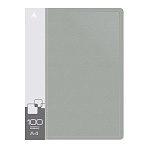 ПАПКА С ФАЙЛАМИ НА 100 КАРМАНОВ. БЮРОКРАТ, 0,8 ММ, ТОРЦ. КАРМАН, БУМ. ВСТАВКА, СЕРЫЙ /18/1508787/РФ