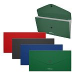 КОНВЕРТ ПЛАСТ. НА КНОПКЕ, ЕRICHКRAUSE CLASSIC TRAVEL, 0,4 ММ, С ОТД.  НЕПРОЗР. АССОРТИ /4/44/