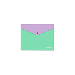 КОНВЕРТ ПЛАСТ. НА КНОПКЕ, A5+, ERICHKRAUSE MATT PASTEL, 0,18 ММ, КАРМАН, НЕПРОЗР. АССОРТИ /12/504/ Р