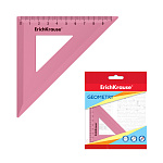 Угольник пластиковый ErichKrause Candy, 45°/9см, розовый, во флоупаке