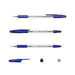 Набор из 8 ручек шариковых ErichKrause R-301 Stick&Grip Classic 1.0, цвет чернил синий (в пакете)