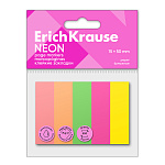 ЗАКЛАДКИ 15*50 ММ ERICHKRAUSE NEON, 05ЦВ/100Л, С/КЛ, БУМАГА, АССОРТИ /12/384/