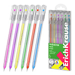 РУЧКА ГЕЛ. ERICHKRAUSE PARADISE STICK NEON, 0,6 ММ, НАБОР 06ШТ, АССОРТИ, ПЭТ-БОКС /24/288/