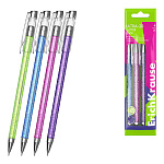 Набор из 4 ручек шариковых ErichKrause ULTRA-20 Stick Glitter 0.7, Super Glide Technology, цвет чернил синий (в пакете)