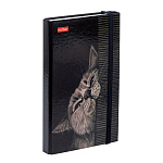 ЗАПИСНАЯ КНИЖКA 80-50 Л, А6, ХАТБЕР. МУР-МЯУ, ТВ. ОБЛ. КЛАПАН, НА РЕЗИНКЕ, НА ГРЕБНЕ /28/
